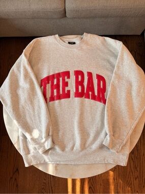 THE BAR Varsity Sweatshirt Heather Gray Red